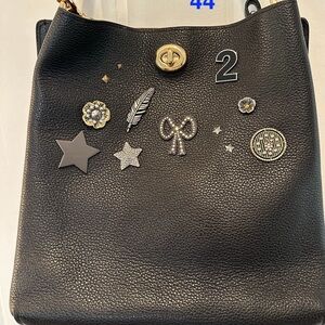 Coach Black Shoulder Bag with Embellishments